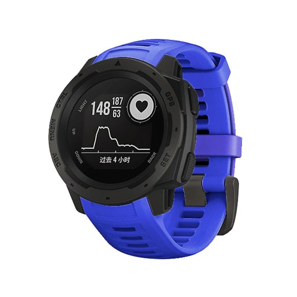 22mm Sportklocka Silikonarmband Armbandsrem För Garmin Instinct Blue