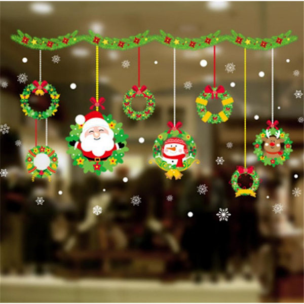 God Jul Vegg Vindus Klistremerke Ornamenter For Hjemmedekorasjon Style2