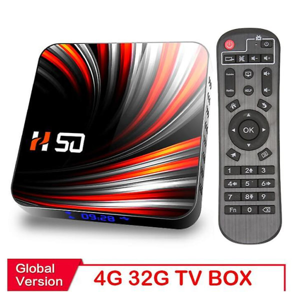 Tv Box Android 10 4gb 32gb 4k H.265 Media Player 3d Video 2,4g 6ghz Wifi Bluetooth Smart Tv Box Set Top Box UK PLUG