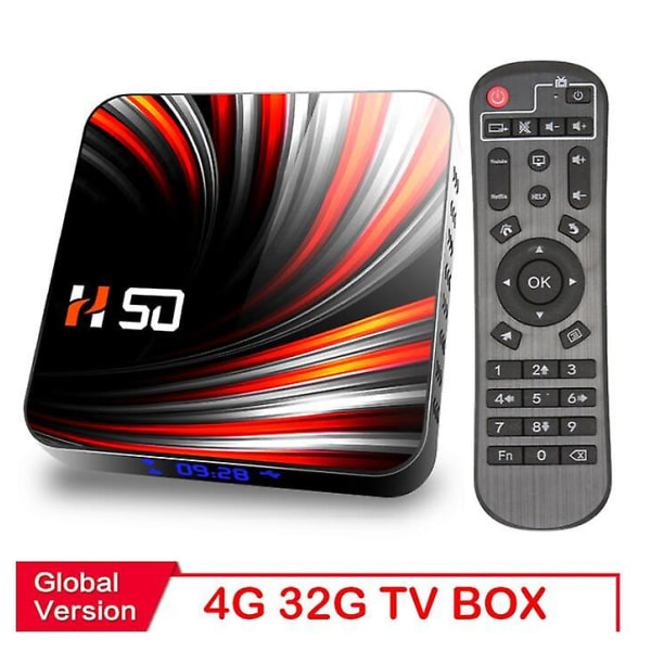 TV Box Android 10 4GB 32GB 4K H.265 Mediaspelare 3D Video 2.4G 6GHz WiFi Bluetooth Smart TV Box Set Top Box EU PLUG