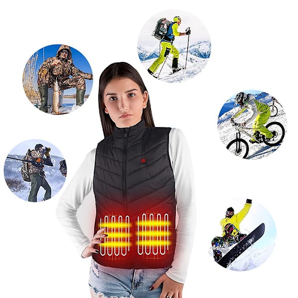 Opvarmet Vest Unisex Opvarmende Opvarmet Vest Elektrisk Varmevest S