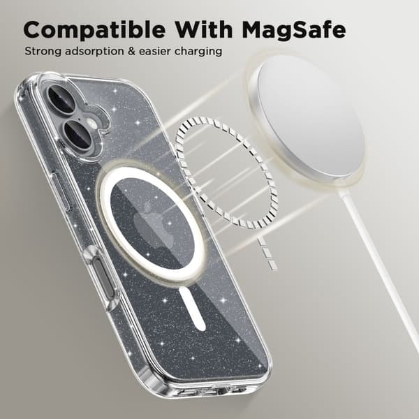 [LCS] Tech-Protect iPhone 16 Skal MagSafe FlexAir Hybrid Glitter 80