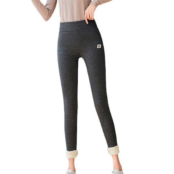 Leggings Hög Midja Vinter Varma Bekväma Full Längd Smala Leggings För Kvinnor Flickor Nya Gray L
