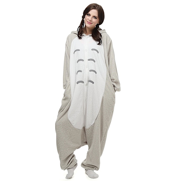 Reedca Totoro Aikuisten Onesie Halloween Cosplay Asut Anime Pyjamat Yhteensopiva Naisten Ja Tyttöjen Kanssa, napitus Totoro M