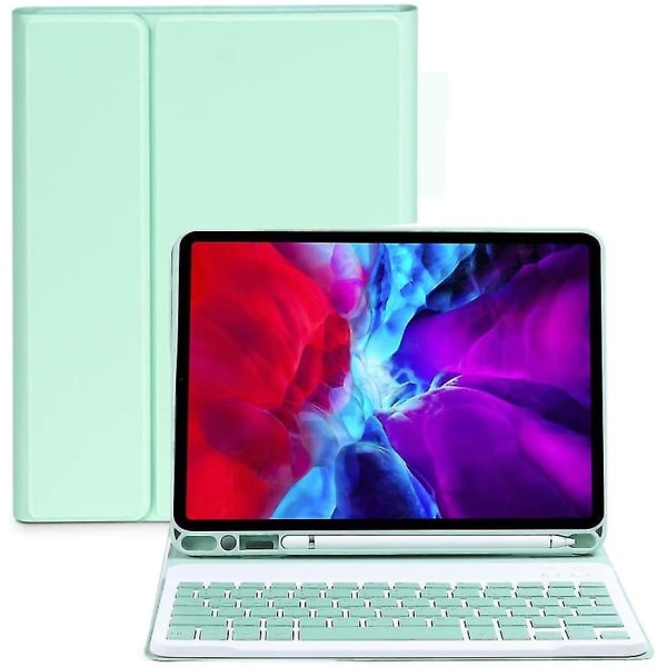 Bluetooth Tastatur Etui Passer For Ipad, Avtakbart Ultratynt Etui, Innebygd Pennholder green