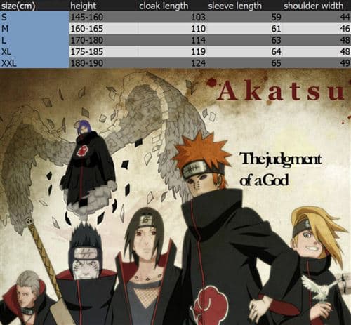 5-delt sæt med kappe, pandebånd, ring, Kunai, Naruto Xiaoyu Chiha It