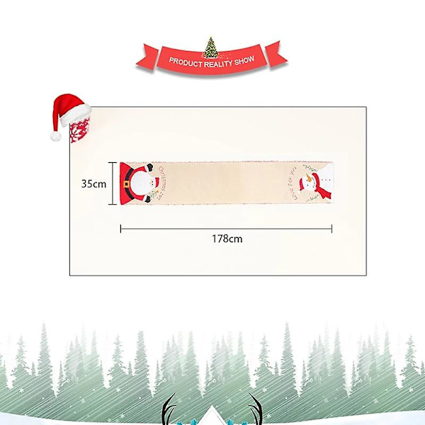 Jul Tomte Snögubbe Bordsflagga Restaurang Duk Bordstablett