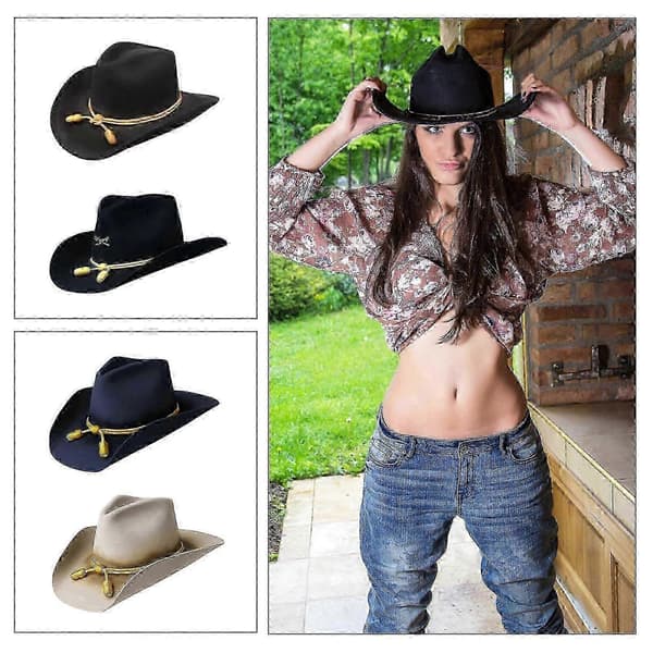 Homburg flosshatt i ull med bred brem, utkledningshatt for voksne BE