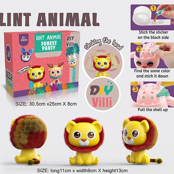 Mini Ludd Djur Plyschleksak Barnleksak Påskäggspresent lion