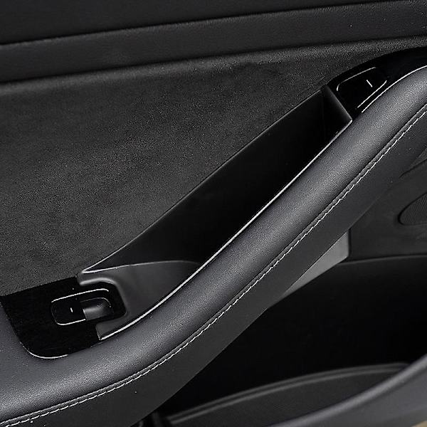 Gjelder Tesla Model 3 Y dør oppbevaringsboks, håndtak oppbevaring, Tesla interiør modifikasjon tilbehør dørhåndtak oppbevaringsboks 4 pcs flocking