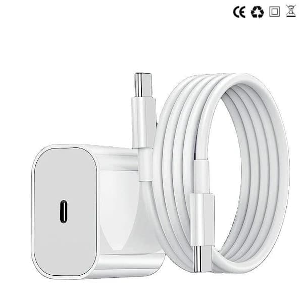 [LCS]Oplader - Hurtigoplader 20W USB-C Adapter + Kabel 2m Hvid 2-pak USB-C 2-pak 2-pack USB-C