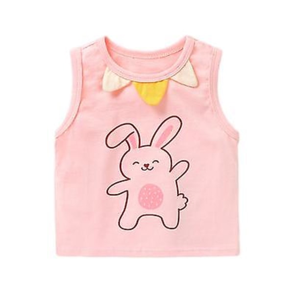 Baby väst ärmlös T-shirt Bottoming Shirt Top pink 90cm