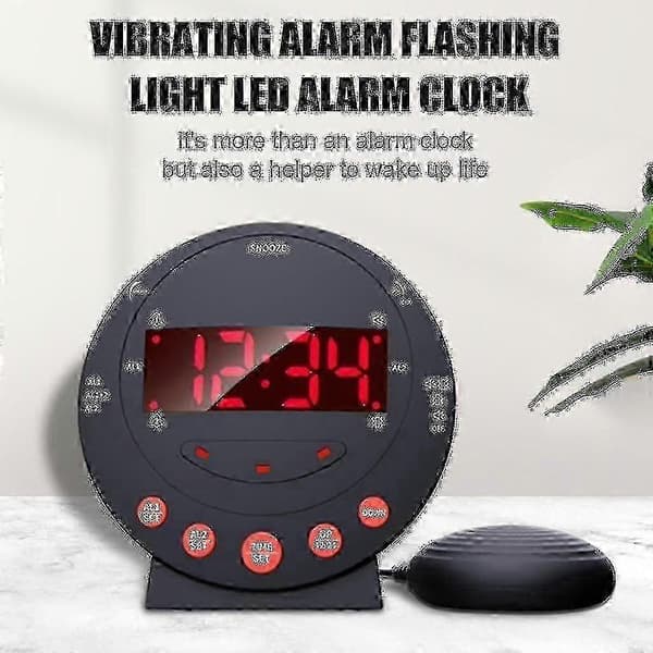 Superhög Larmklocka med Sängvibrator - Vibrerande Väckningsgaranti för Tunga Sovare