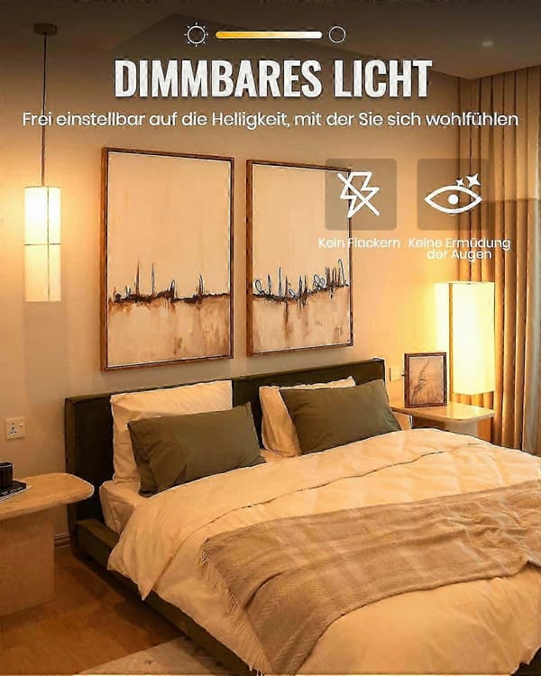 [LCS] E27 Dimbar Rörlampa, Varmvit 2800K, 200W Hög Ljusstyrka 2820LM, AC220-240V, 2-pack