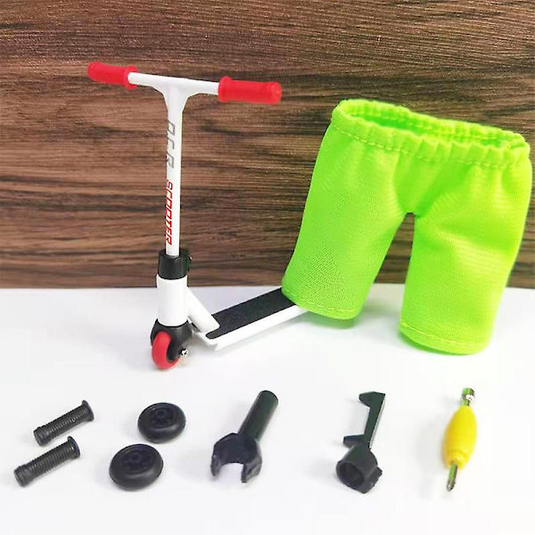 Finger Scooter i legering med mini scooter værktøj og fingerboard tilbehør legetøj White
