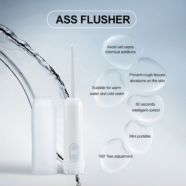 Bærbar Elektrisk Bidet Sprøjte Håndholdt Rengøring Intelligent Bærbar Rejse Bidet til Gravide Kvinder Hvid 0.1