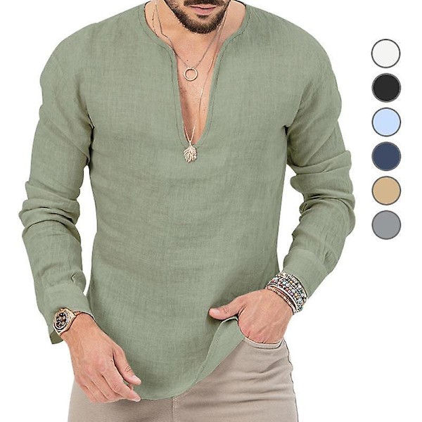 Slim linned langærmet t-shirt herre sort XXL