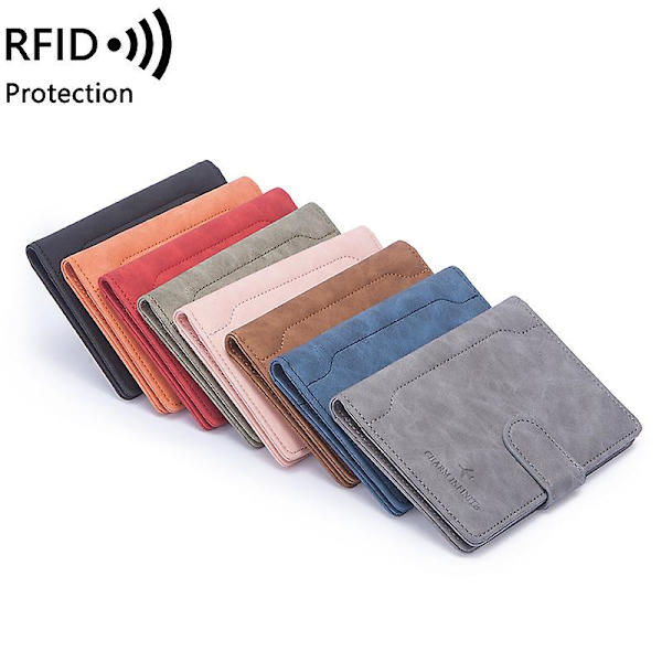 Uusi RFID-passilaukku, yksinkertainen solki, lyhyt todistusklipsi, miesten ja naisten erittäin ohut lippuklipsi ulkomaanmatkoille RFID/NFC-signaalien suojaamiseen Coffee