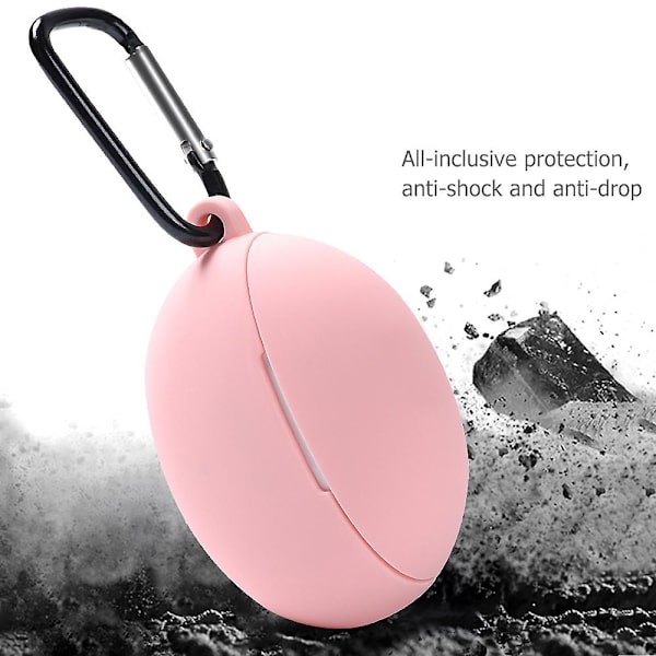 Silikonskyddsfodral för Huawei Freebuds 4i med hängspänne Pink