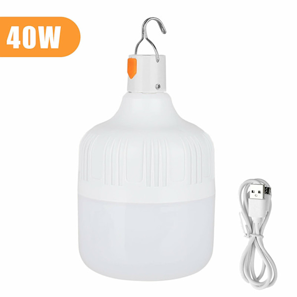 Kannettava ulkokäyttöön tarkoitettu riippuva LED-retkilyhty White 40W