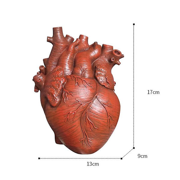 Kreativ Planteringskruka Simulation Hjärta Formad Vas Resin Anatomisk Organ Blomkruka Ornament För Red S