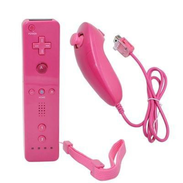 Kompatibel med Nintendo Wii Rosa Trådlös Joystick Fjärrkontroll