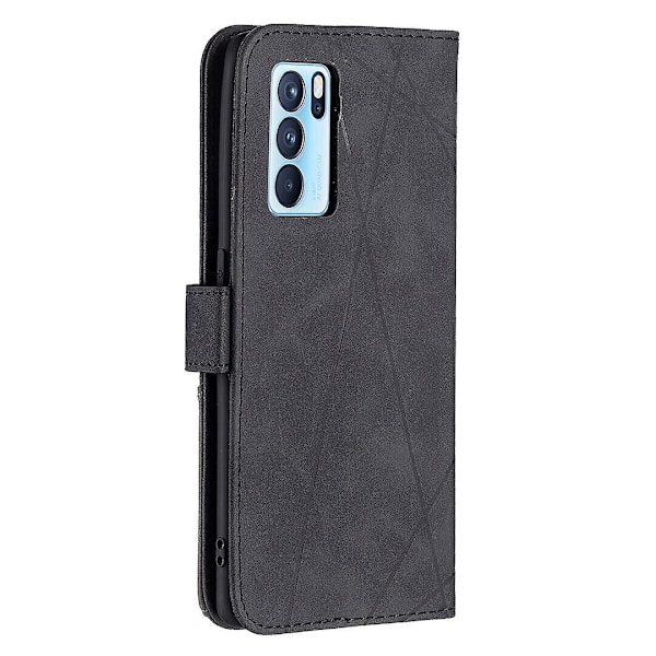 Kompatibel med Oppo Reno 6 Pro Skal, Premium Pu Läder Folio Omslag Magnetiskt
