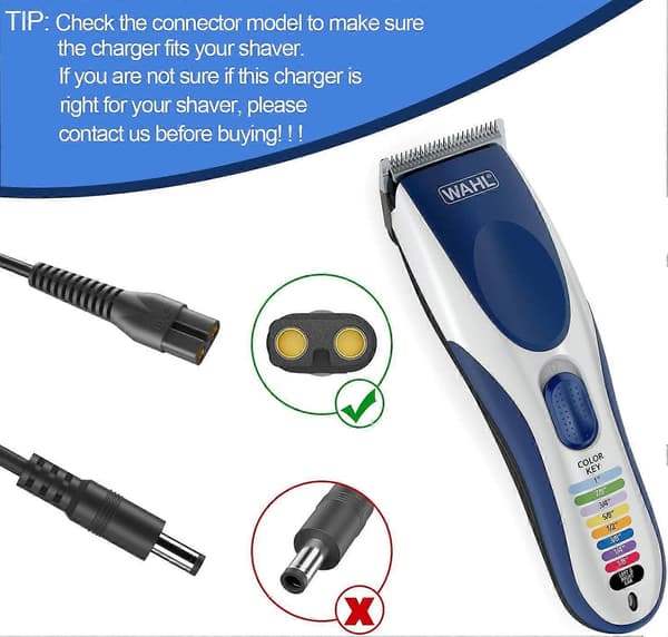 [LCS]3.5V Hårklipperoplader til Wahl Color Pro 9649 Trådløs Hårklipper & Trimmer 6.6FT Erstatningsstrømkabeladapter til Whal