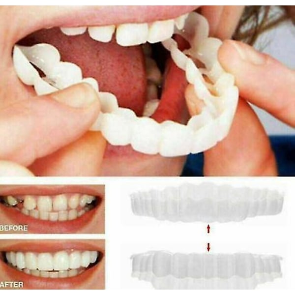 1 st Smile Snap On Övre Falsk Tooth Tandfasader Tandproteser Fake Teeth Cover