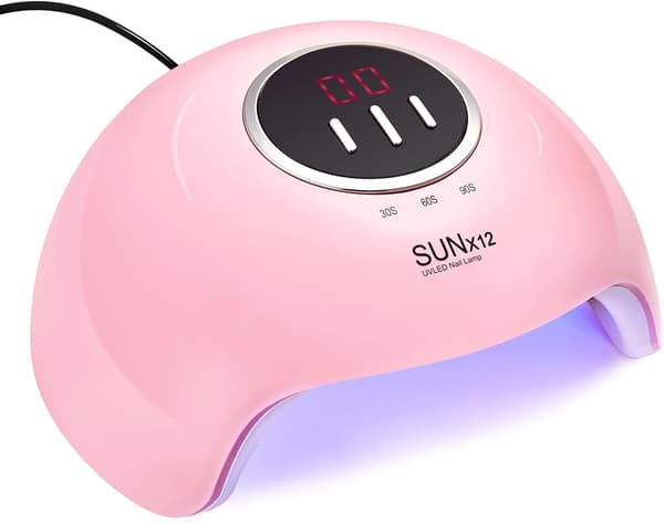 [LCS]UV LED Nail Light 54W Nail Dryer Gel Polish Light 3 Timer Settings Professional Quick Drying Curing Lamp with Display Auto Sensor, Pink
