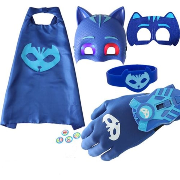 Set med 5 st PJ Masks kostym för barn superhjälte cosplay kostym