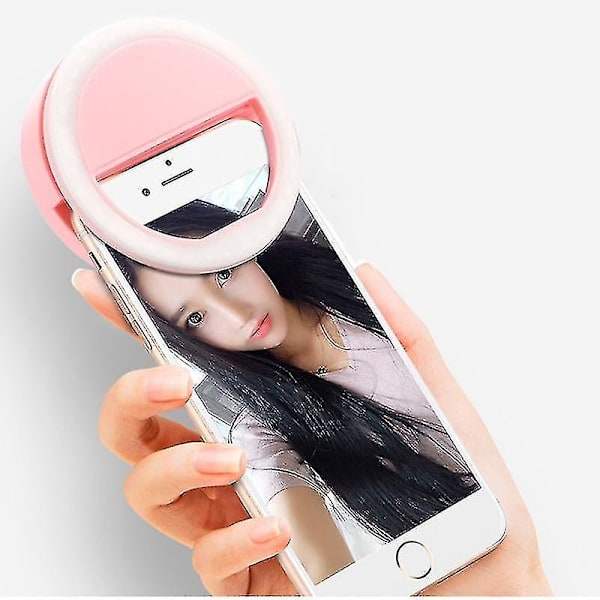 Ladattava LED-valo Selfie-rengas klipsillä älypuhelimille