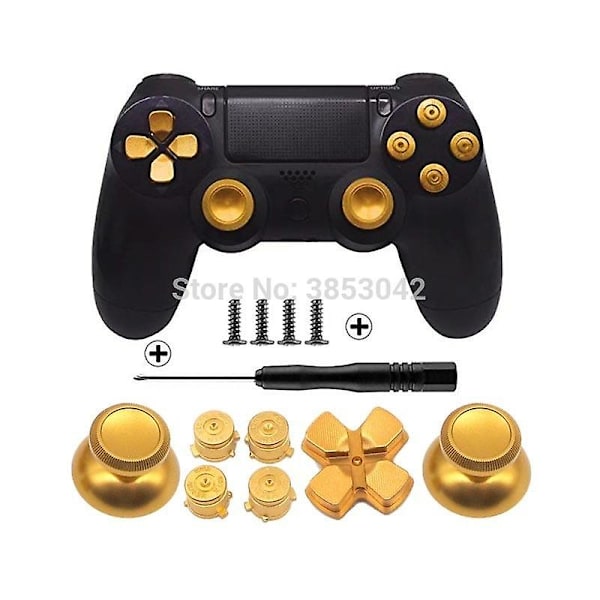 Metal knapper sæt krom analoge thumbsticks Kompatibel med playstation 4 d-pad Kompatibel med ps4 controller joystick reparationsspil tilbehør Red