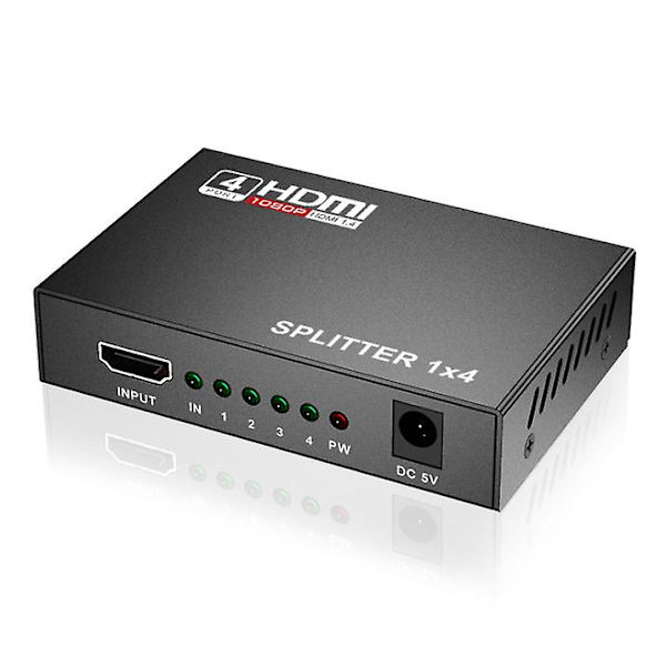 HDMI-splitter, 1 inngang og 4 utganger, 1080P skjermsplitter