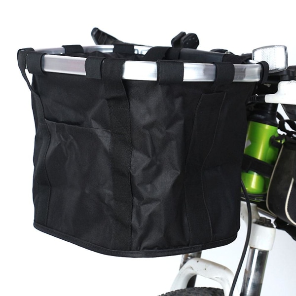 Multifunktionell Cykelkorg Hopfällbar Avtagbar Styre Metall Aluminiumram Korg Black