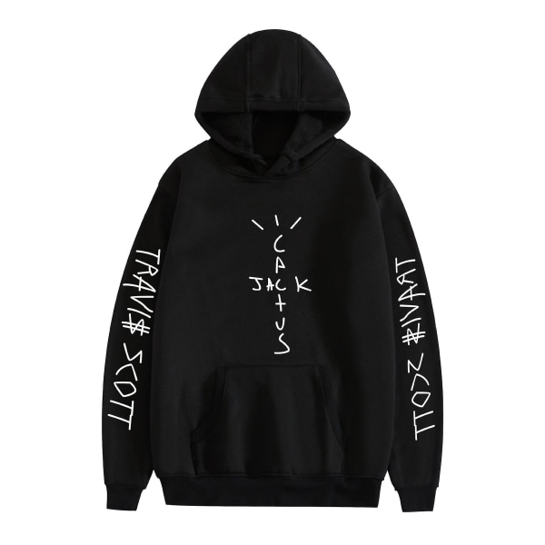 Travis Scott Unisex huvtröja för flicka Pojke Pullover hoodie för män kvinnor jul black S