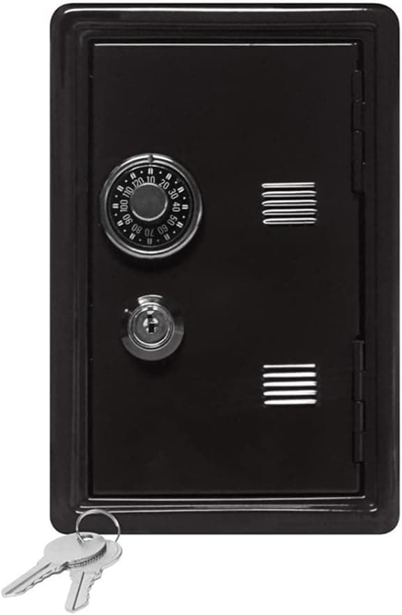 [LCS] Børnesikker mini sparegris med lås pengeskab (sort 12 * 10 * 18 cm)