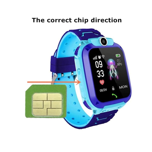 Smart Watch SOS Watch Smartwatch för barn med simkort foto vattentät IP67 barngåva (blå)