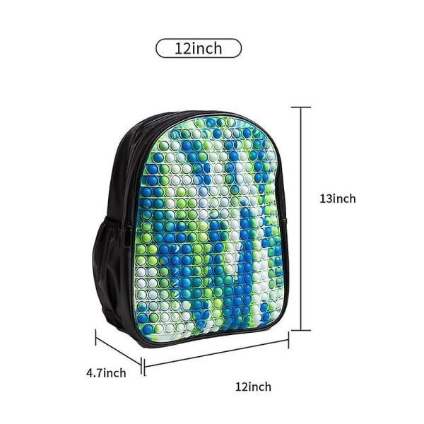Väri Push Bubble Poika Tyttö Dekompressio Koululaukku Reput Aito Sateenkaari Pop It Reppu Fidget-lelut Color  B