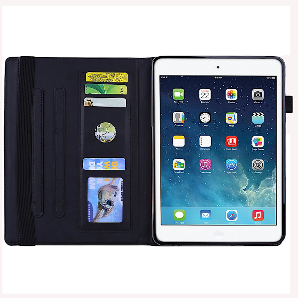 Præget Smart PU Læder Tablet Cover til Apple Ipad 10.2\" 2020 2019 black