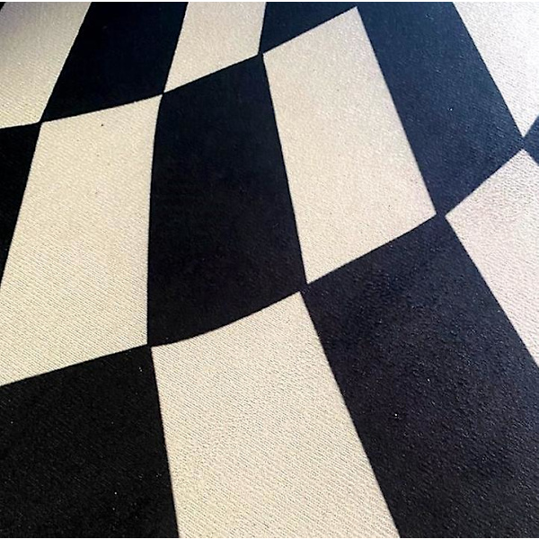 3D Vortex Illusion Tæppe, Rundt Tæppe, Skridsikker Plaid Dørmåtte