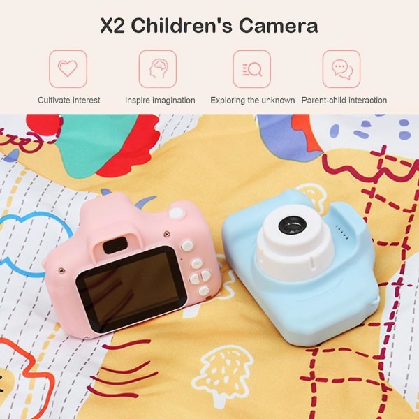 800w 1080p Barn Barn Presentkamera Mini pedagogiska leksaker för barn Baby Födelsedagspresent Digitalkamera Blue