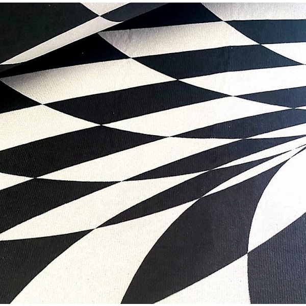 3D Vortex Illusion Tæppe, Rundt Tæppe, Skridsikker Plaid Dørmåtte