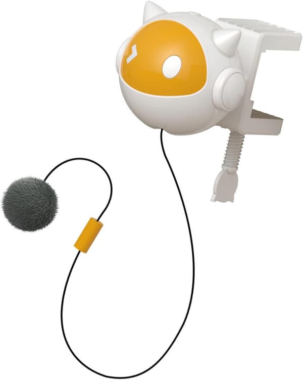 [LCS] Interactive Electric Cat Toy with Bouncing Ball - Indoor Play for Cats - Yellow Teaser Stick