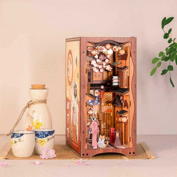 [LCS]DIY 3D Wooden Book Nook Puzzle Building Kit Bookshelf Insert Home Table Decor