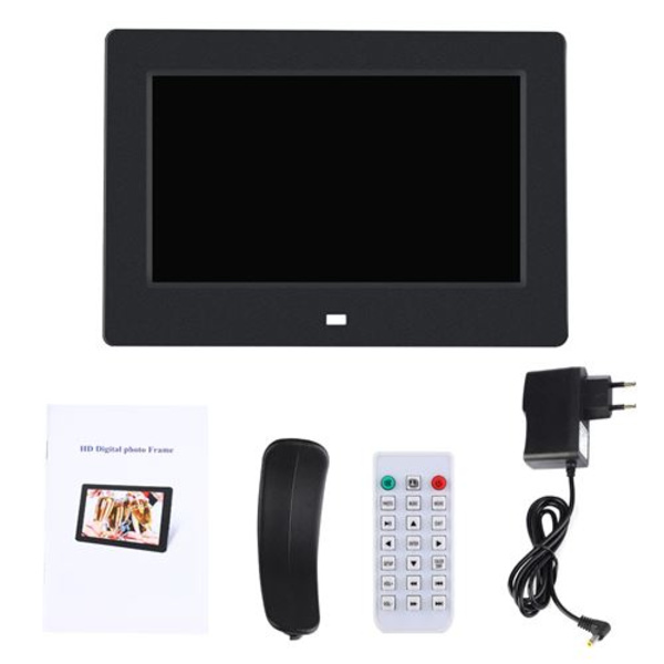 7 &#39;&#39; Digital Fotoramme 1024 * 600HD Vekkerklokke med