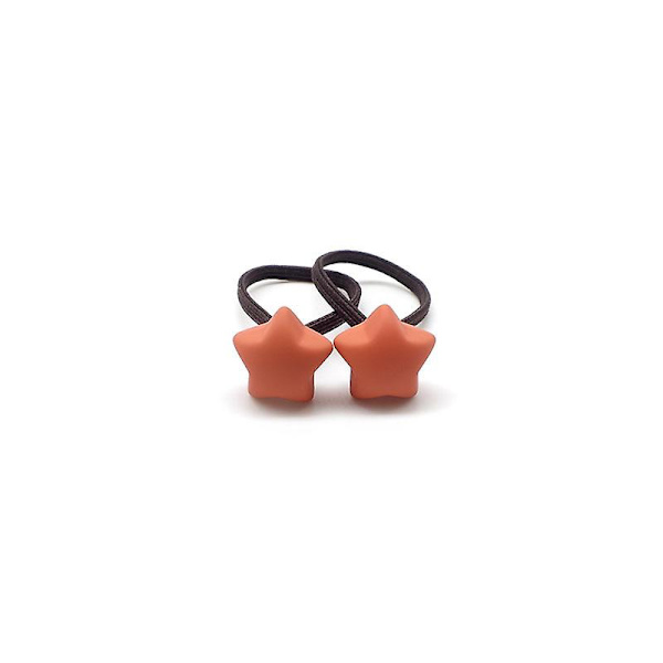 [LCS]Frostade pärlor Barn Hårband Hårrep Små Elastiska Gummiband Orange