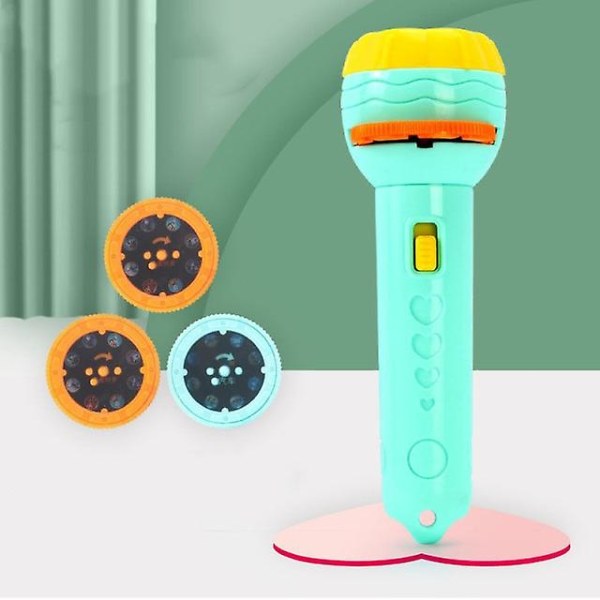 Baby Sovande Sagobok Ficklampa Projektor Lampa Leksak Öra Blue