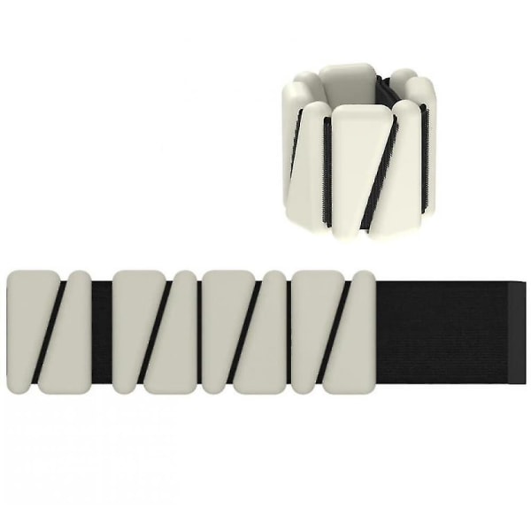 Set med 2 (1lb vardera) justerbara bärbara handleds- och ankelvikter (vit)