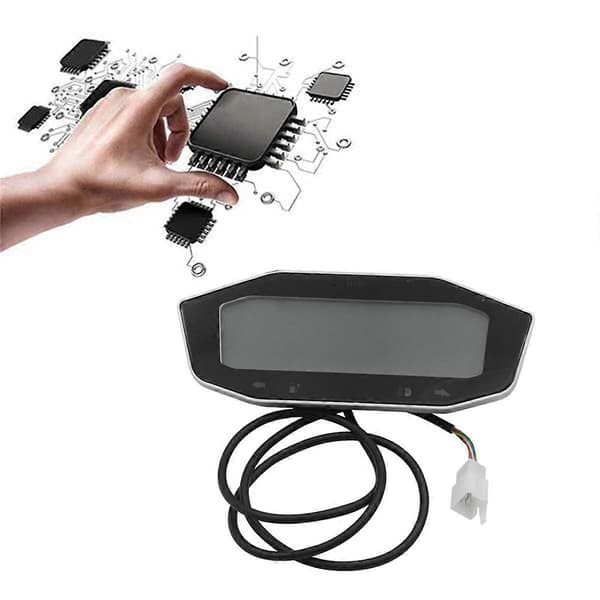 Til Citycoco Speedometer Batteristrøm Display Speedometer Gear LED Display Måler 60V 72V til Cityco Black